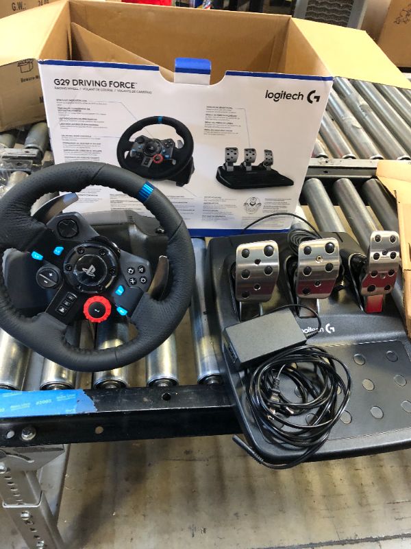 Photo 3 of Logitech G Dual-Motor Feedback Driving Force G29 Gaming Racing Wheel with Responsive Pedals + Logitech G Astro A30 LIGHTSPEED Wireless Gaming Headset Wheel 