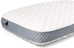 Photo 1 of Sealy Molded Bed Pillow for Pressure Relief, Adaptive Memory Foam with Washable Knit Cover, Standard, 16x24x5.75 Inches, White, Grey
