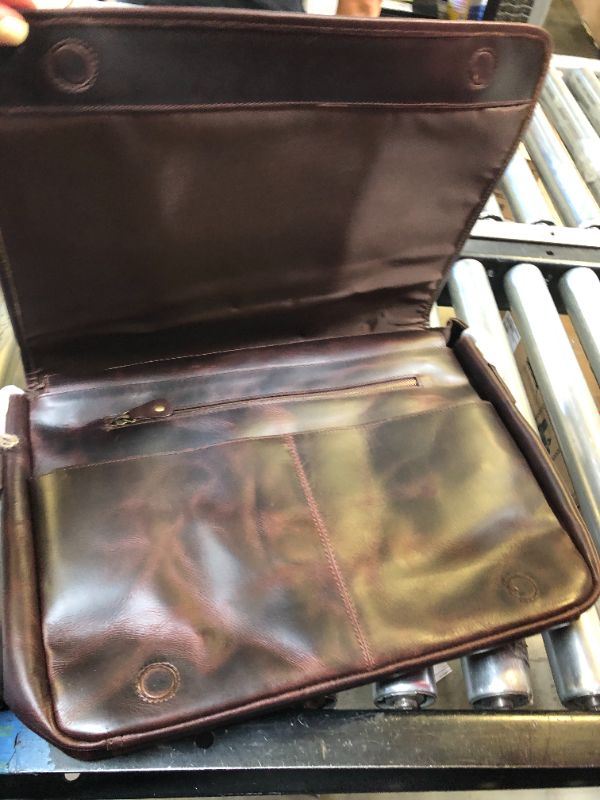 Photo 3 of Leather Messenger Bag for Men 16" Full Grain Leather Laptop Bag Vintage Crossbody Office Satchel Travel Shoulder Bag
