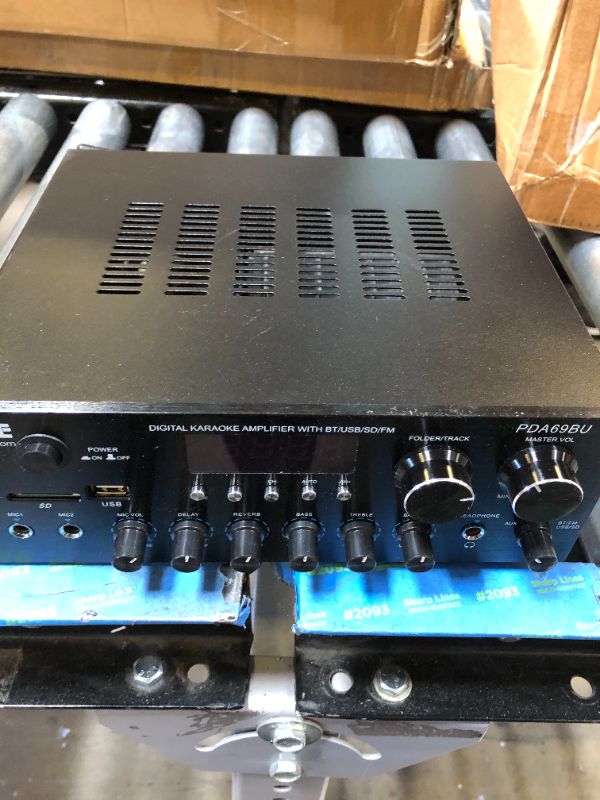 Photo 1 of Pyle Bluetooth Home Audio Amplifier Receiver Stereo 300W Dual Channel Sound Audio System w/MP3, USB, SD, AUX, RCA, MIC, Headphone, FM, LED, Reverb Delay, for Home Theater Speakers, Studio - PDA69BU Elite Features