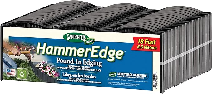 Photo 1 of Gardeneer by Dalen HammerEdge Pound in Edging - 16 Durable Interlocking Pieces -18 feet of Coverage - Made in USA - Easy to Install - 6 Pack