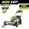 Photo 1 of 40V HP Brushless 21 in. Cordless Battery Walk Behind Self-Propelled Lawn Mower with (2) 6.0 Ah Batteries and Charger
