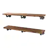 Photo 1 of 36 in. x 7.5 in. x 6.75 in. Autumn Brown Restore Wood Decorative Wall Shelf with Industrial Steel Pipe L- Brackets
