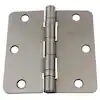 Photo 1 of 3-1/2 in. Satin Nickel Steel Ball Bearing Hinge 1/4 in. Corner Radius with Screws (12-Pack)
