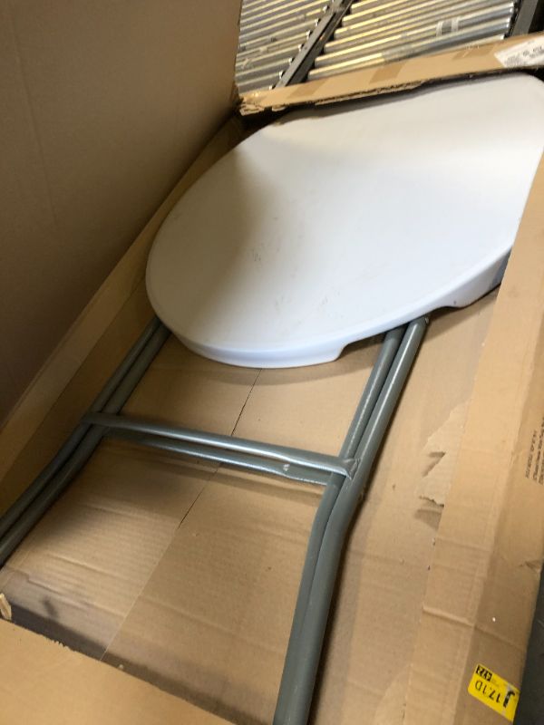 Photo 2 of Flash Furniture Round Plastic Bar Height Folding Table, 43-1/2"H x 31-1/2"W x 31-1/2"D, Granite White
