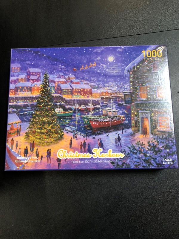 Photo 2 of TAOZI&LIZHI Christmas Puzzles for Adults 1000 Pieces, Christmas Harbour Holiday Cheer, Xmas Vacation, Jigsaw Puzzle Gifts for Women Men Families, Nightmare Before Christmas Decorations(27×20in)