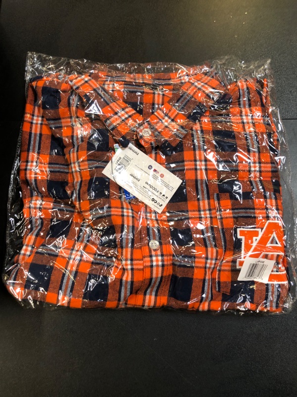 Photo 2 of FOCO Men's NCAA College Team Logo Long Sleeve Flannel Shirt Auburn Tigers 9-2404 Team Color Large 