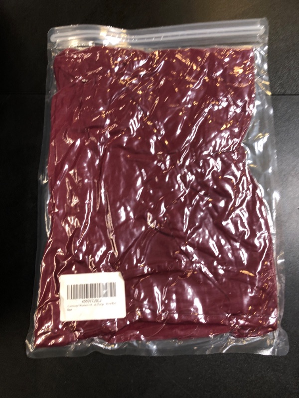 Photo 1 of CUTEMOOT Womens Ruffle Short Sleeve Tunic Tops Summer Dressy Casual Crew Ruched T Shirts Loose Fit Blouse Large Wine Red