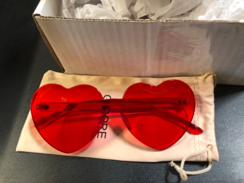 Photo 1 of Red Heart Shaped Sunglasses 