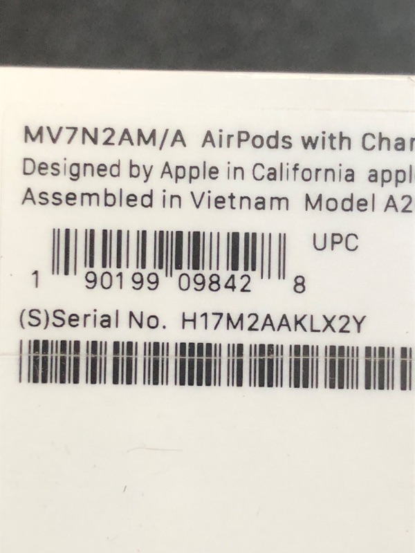 Photo 3 of Apple AirPods (2nd Generation) MV7N2AM/a with Charging Case - Stereo - Wireless - Bluetooth - Earbud - Binaural - in-ear
