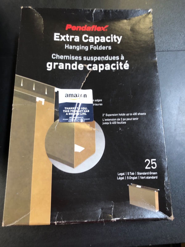 Photo 3 of Pendaflex Extra Capacity Reinforced Hanging File Folders, Legal Size, Standard Green, 1/5 Cut, 25/BX (4153x2) 2" File Folders + Reinforced Hanging Folders