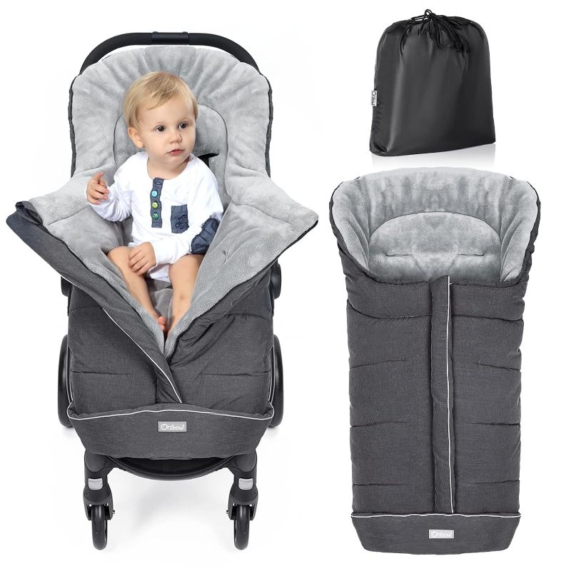 Photo 1 of Orzbow Warm Bunting Bag Universal,Stroller Sleeping Bag Cold Weather,Waterproof Toddler Footmuff (Black, Large) Black Large