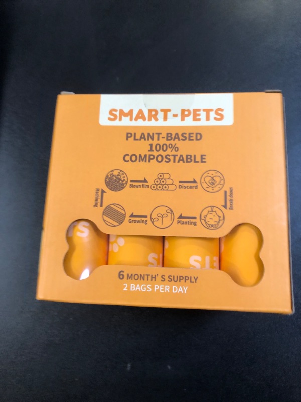 Photo 2 of 100% Certified Home Compostable Dog Poop Bags - EN 13432 Compliant Dog Waste Bags -360 Bags- 24x Rolls of Plant Based Compostable Poop Bags -Thick Doggie Poop Bags?Orange?