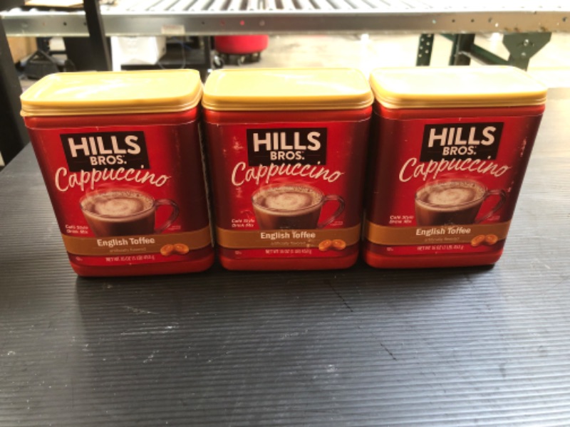 Photo 2 of ++PACK OF 3++ Hills Bros. Cappuccino Drink Mix, English Toffee - 16 oz