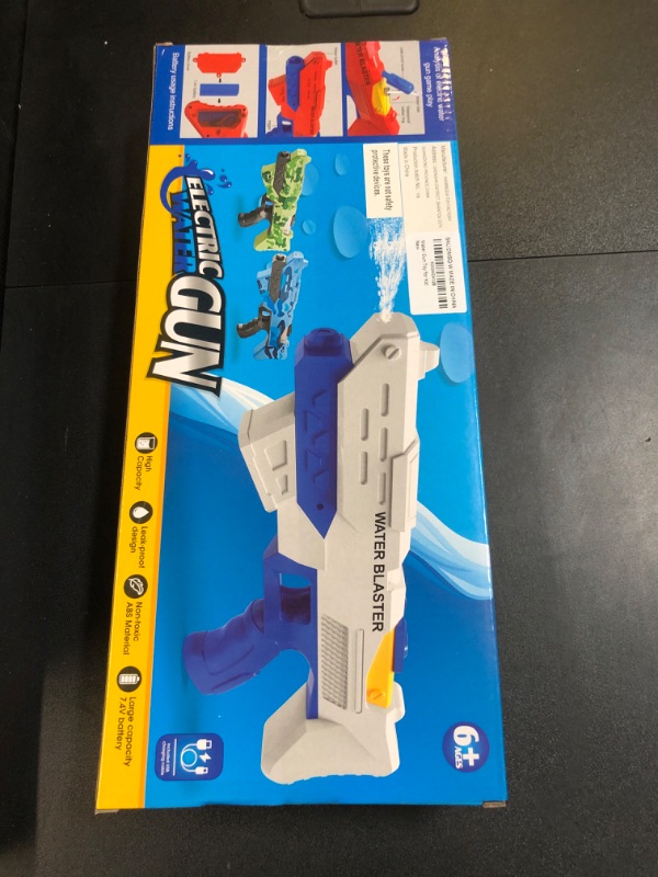Photo 1 of Electric Water Gun, Squirt Guns up to 32 FT Long Range, Automatic Waterproof Soaker Gun with 300CC for Kid & Adult, Pool Water Guns for Outdoor Water Shooting Game (White)