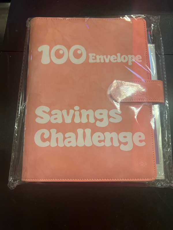 Photo 1 of 100 Envelopes Money Saving Challenge Binder, A5 Savings Challenges Book with Cash Envelopes, Savings Budget Binder for Budgeting and Saving $5050, Pink Light Pink