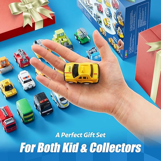 Photo 1 of 12Pcs Pull Back City Cars and Trucks Toy Vehicles Set, Friction Powered Cars Toys for Toddlers, Boys, Girls’ Educational Play, Goodie Bags Stuffers