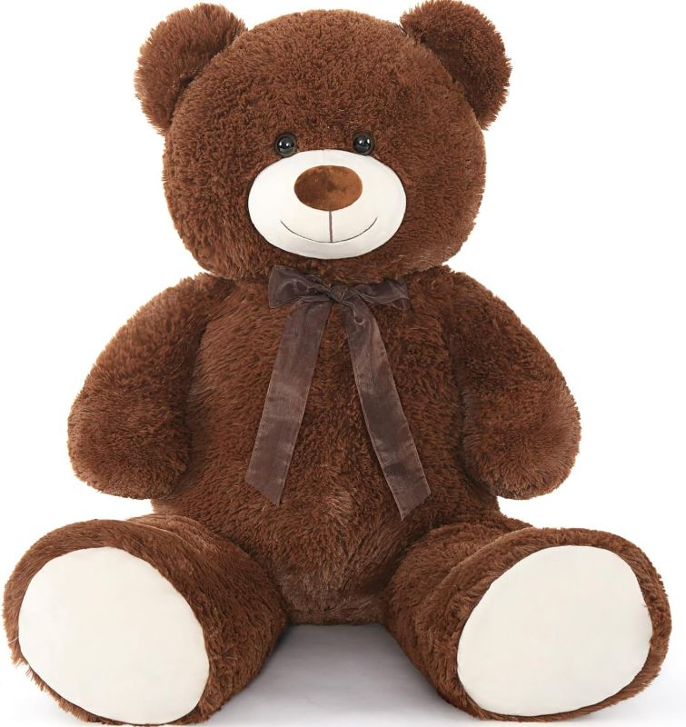Photo 1 of DOLDOA Giant Teddy Bear Soft Stuffed Animals Plush Big Bear Toy for Kids, Girlfriend 36 inch, (Chocolate)
