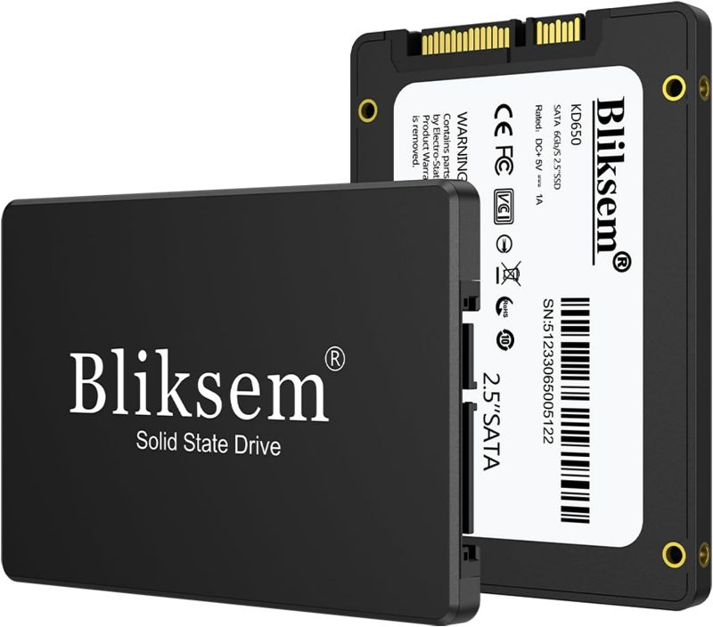 Photo 1 of Bliksem SSD 512GB SATA III 6Gb/s Internal Solid State Drive 2.5 7mm(0.28?) 3D NAND TLC Chip Up to 550 Mb/s for Laptop and Pc KD650 (Black 512GB)
