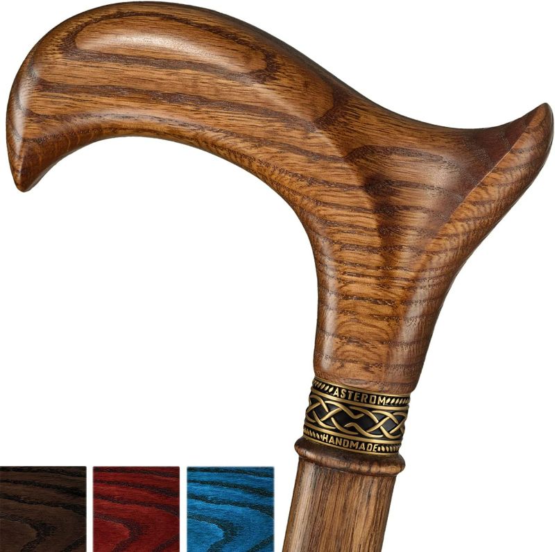 Photo 1 of (36 Inch)  Asterom Walking Cane - Handmade, Ergonomic, Wooden - Canes for Men, Cane for Women - Walking Sticks for Seniors, Unique, Wood