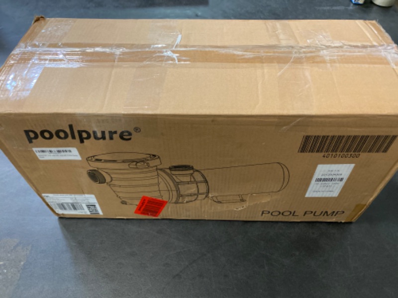Photo 1 of POOLPURE 1.5HP 5400GPH Powerful Self Primming Dual Voltage in/Above Ground Swimming Pool Pump with Strainer Basket, Low Noise