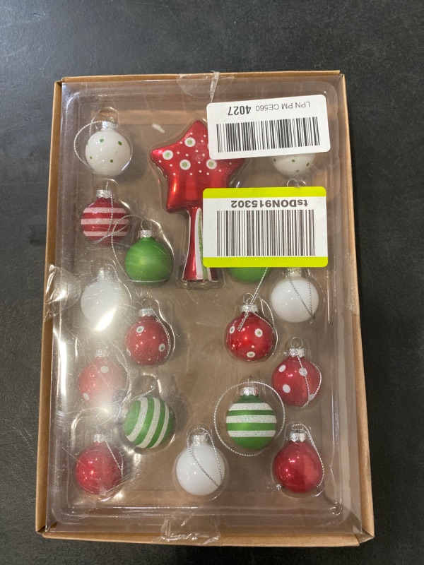 Photo 2 of Christmas Ball Mini Christmas Balls in Glass 18 pcs 1,18 ×1,46in Shiny, Matte for Christmas Tree Ornaments Decorations Xmas