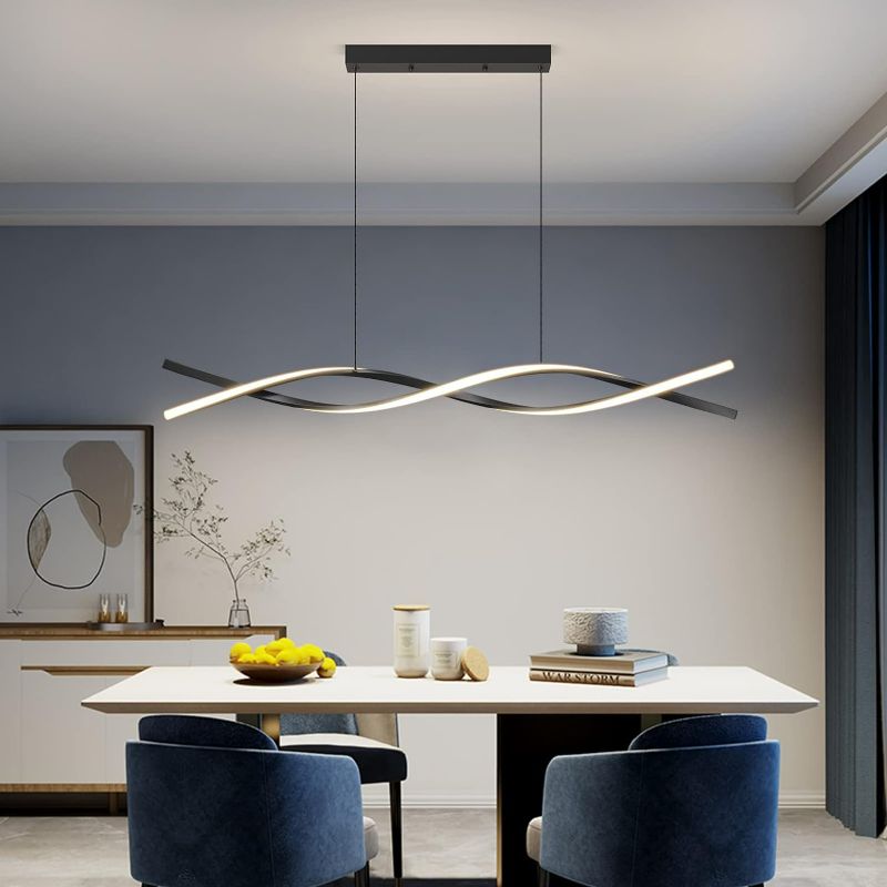 Photo 1 of 39" Modern Ceiling Pendant Light, Dimmable LED Pendant Light, Dimmable 3 Color Mode Chandelier for Living Room, Dining Room, Kitchen, Bedroom, Bar