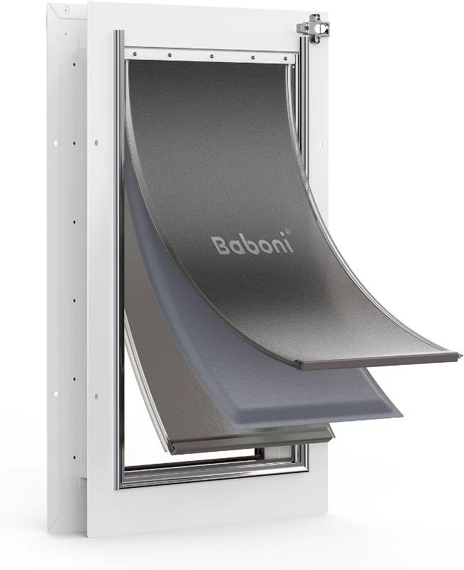 Photo 1 of Baboni 3-Flaps Pet Door for Interior and Exterior Doors, Steel Frame and Telescoping Tunnel, Strong and Durable Dog Door (Pets Up to 100 Lbs) -Large