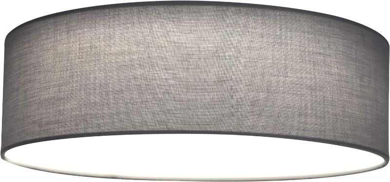 Photo 1 of Navaris Flush Mount Ceiling Light - 15.75" Diameter Drum Lamp Shade 22w LED Fixture for Bedroom, Living Room, Kitchen, Hallway Lighting - Light Gray