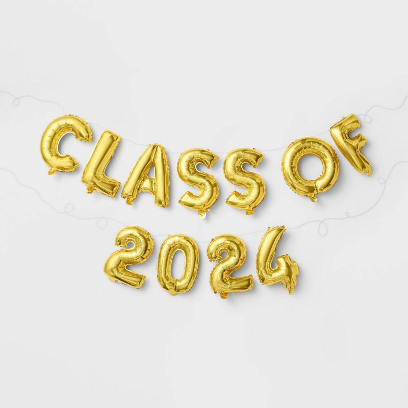 Photo 1 of 2X - Graduation Foil Balloon "Class of 2024" - Spritz™