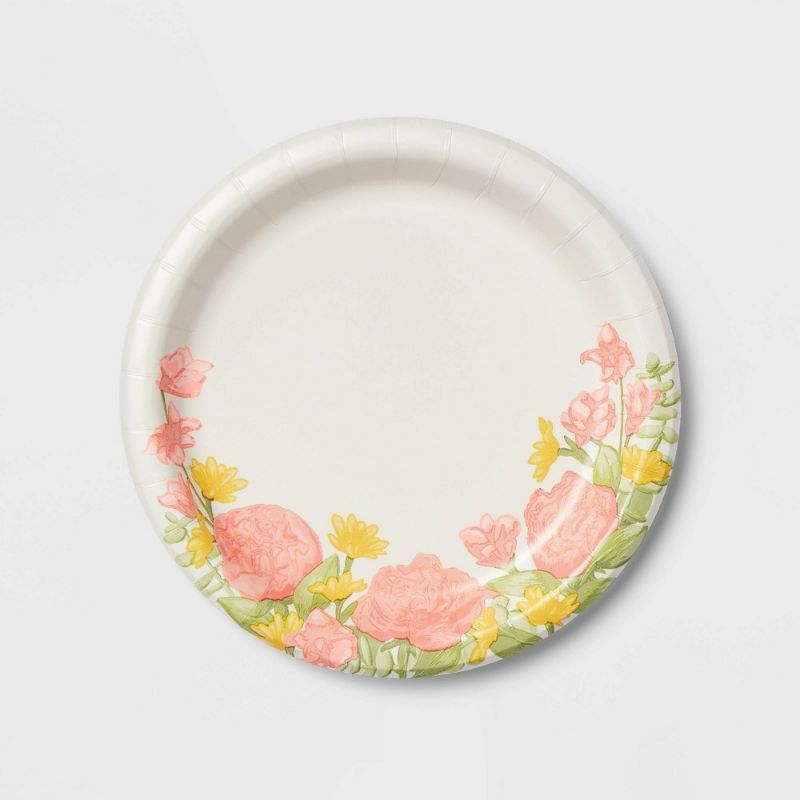 Photo 1 of 4X - 8.5" 10ct Floral Dinner Plates - Spritz™