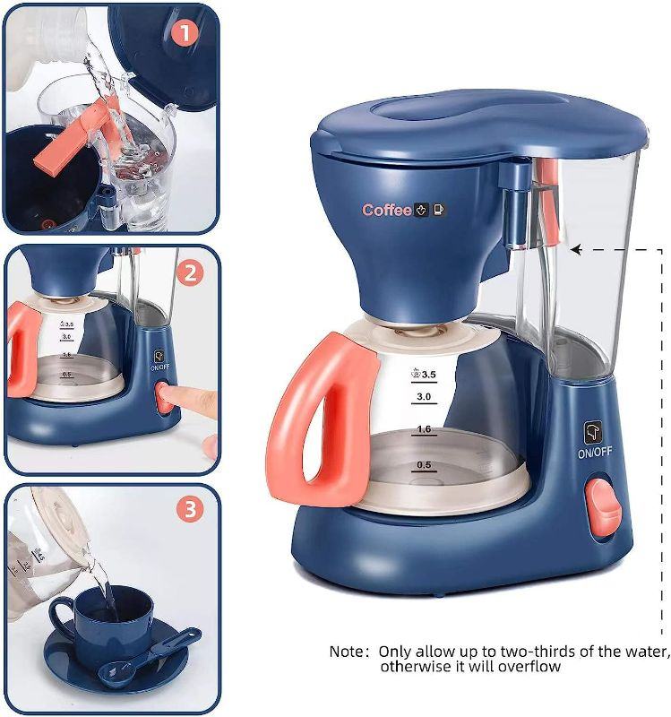 Photo 1 of (Set only comes with Coffee Maker, 2 Cups, and 1 Saucer) Kitchen Appliances Toy, Kids Kitchen Pretend Play Set with Coffee Maker with realistic lights and Sounds, Play Kitchen Set for Kids Ages 4-8 (Sold As Is)