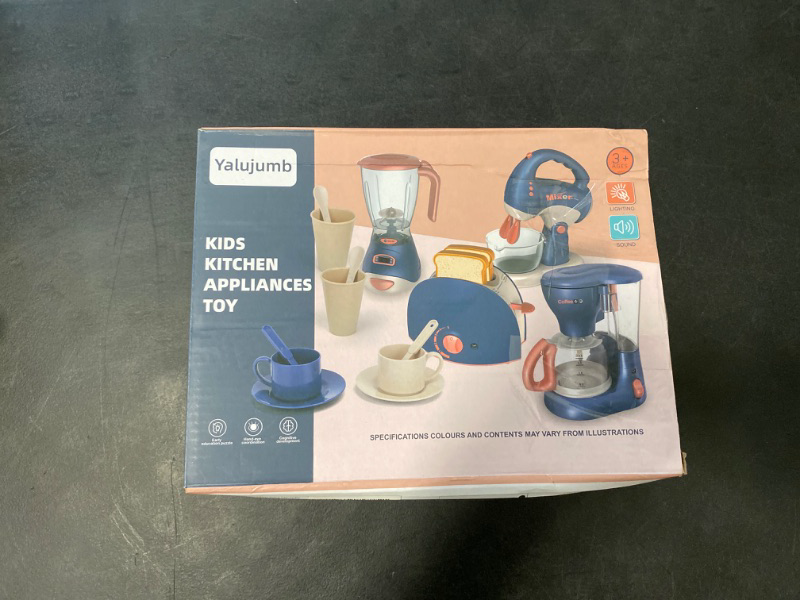 Photo 3 of (Set only comes with Coffee Maker, 2 Cups, and 1 Saucer) Kitchen Appliances Toy, Kids Kitchen Pretend Play Set with Coffee Maker with realistic lights and Sounds, Play Kitchen Set for Kids Ages 4-8 (Sold As Is)