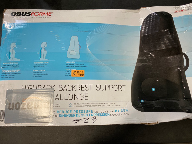 Photo 3 of Highback Backrest Support Obusforme Black (boxed)