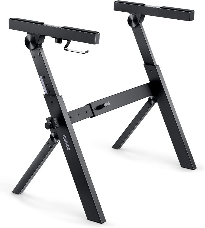 Photo 1 of Donner Folding Keyboard Stand, Z-style Heavy-Duty Portable Piano Stand, Adjustable and Collapsible, Suitable for 37 54 61 88 Key MIDI Keyboard Electronic Keyboards Digital Pianos, DKS-100