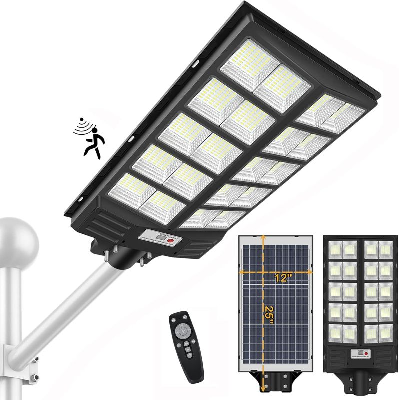 Photo 1 of 3600W Solar Street Light Motion Sensor, Dusk to Dawn Solar Flood Lights Outdoor, IP65 Waterproof Solar Security Lights, LED Solar Lights for Outside Garden Yard Path Parking Lot