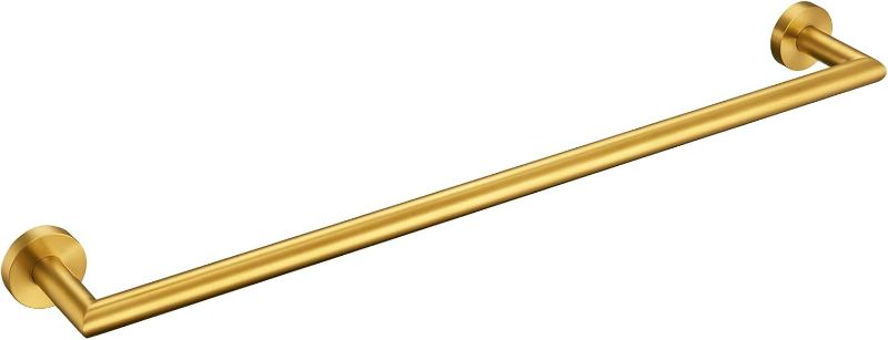 Photo 1 of Bathroom Towel Bar Gold, Suyar SUS304 Stainless Steel Single Towel Holder Rod, Modern Bath Towel Bar, Hand Towel Rack Wall Mounted