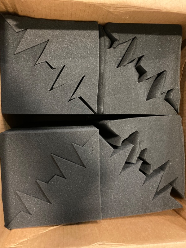 Photo 2 of 8 Pack Acoustic Foam Bass Trap 12" X 7" X 7" - High-Density Foam Corner Panels, Ideal for Recording Studios, Home Theaters, and Soundproofing -Sound Absorbing Acoustic Foam Panels Corner Block Finish