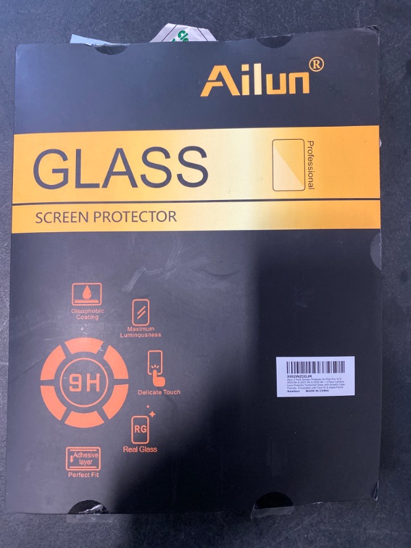 Photo 2 of Ailun 2 Pack Screen Protector for iPad Pro 12.9 2022 6th & 2021 5th 2020 4th Generation + Camera Lens Protector,Tempered Glass Anti-Scratch Case Friendly, Compatible with Face ID Apple Pencil iPad Pro-12.9 Inch 2020/2021/2022