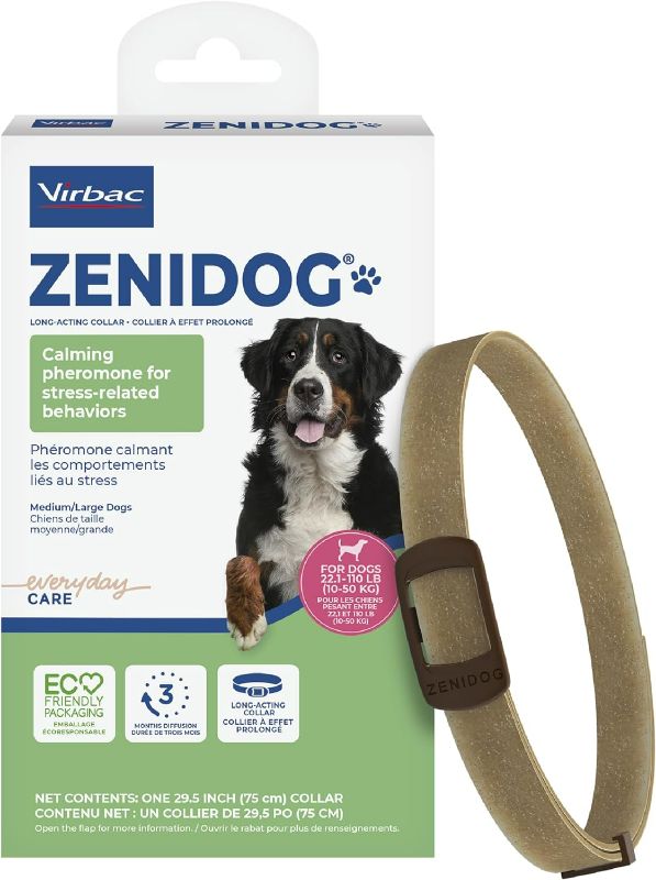 Photo 1 of Dog Calming Collar with Pheromones - Zenidog Long-Acting Collar, Dog Calming Pheromone Collar, Long-Acting Pheromones for Dogs, Calming Collar, Dog Calming, Calming Collar for Dogs (Large Dogs)