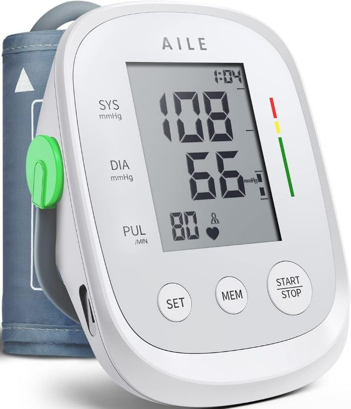 Photo 1 of Blood Pressure Monitor,AILE blood pressure machine Upper Arm Large Cuff(8.7"-16.5"Adjustable),automatic high blood pressure cuff for home use,(BP)blood pressure monitor,2*99 memory,Easy to use/travel