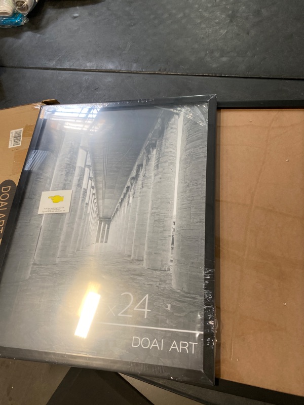 Photo 2 of DOAI ART 18x24 Poster Frame Black 2 Pack without Mat or 16x20 Picture Frame with Mat - Polished Plexiglass for Wall Vertically or Horizontally Display