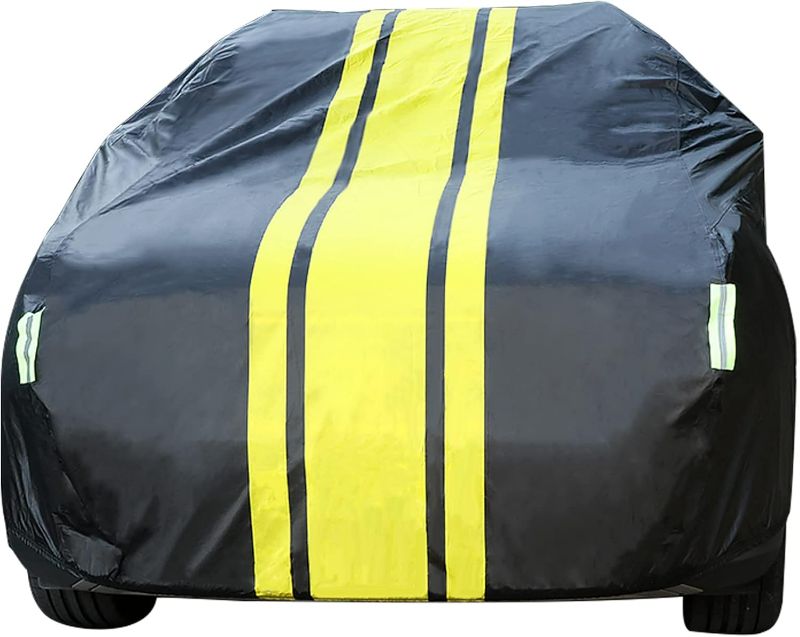 Photo 1 of Full Car Cover for Sedan 6 Layer Door Shape Zipper Design All Weather Snowproof UV Protection Windproof Outdoor Full car Cover, L Size Universal Fit for Sedan(Length 177-189 inch)