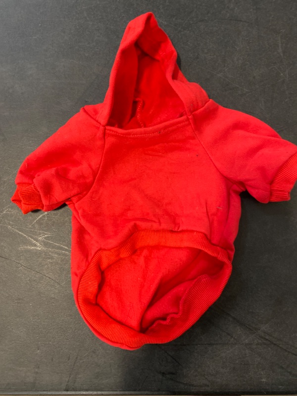 Photo 2 of DOGGIE DESIGN Flex-Fit Dog Hoodie - Red (Small)