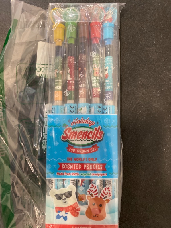 Photo 2 of Holiday Smencils for Grown Ups - HB #2 Scented Fun Pencils, 5 Count - Stocking Stuffer, White Elephant Gifts for Adults, Office Supplies, Party Favors