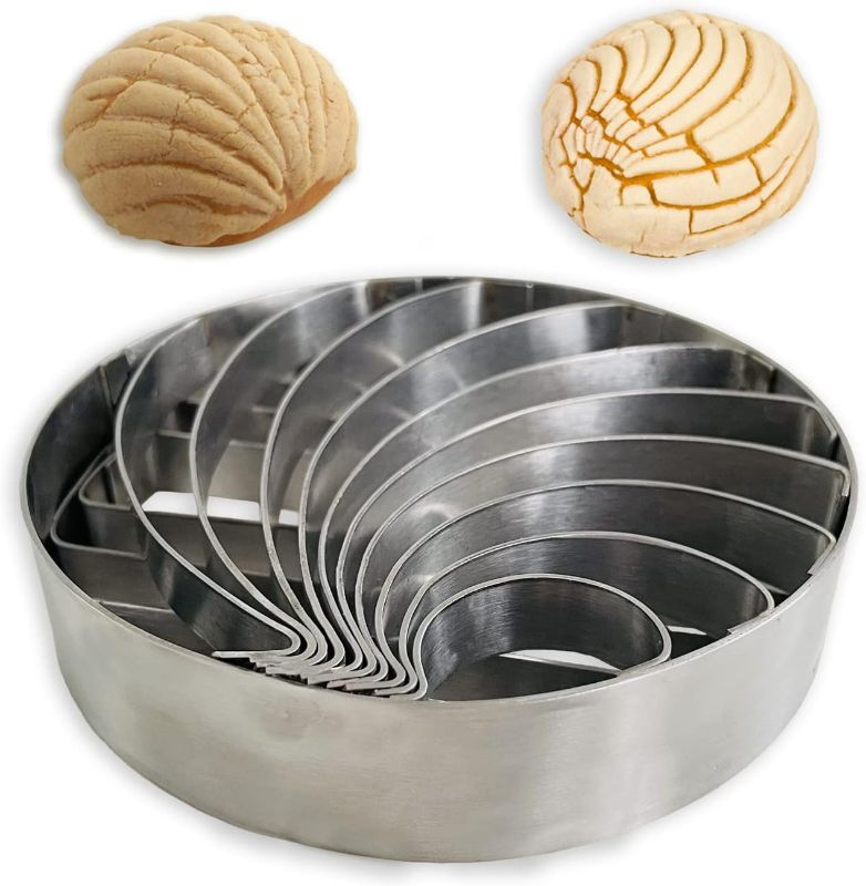 Photo 1 of Concha Cutter Mexican Bread Mold Made Of Stainless Steel 4.1 Inch, Concha Stamp Two Sided Mold For Pan Dulce Mexicano Cortadora De Pan, Bread Shape Cutter Concha Pillow