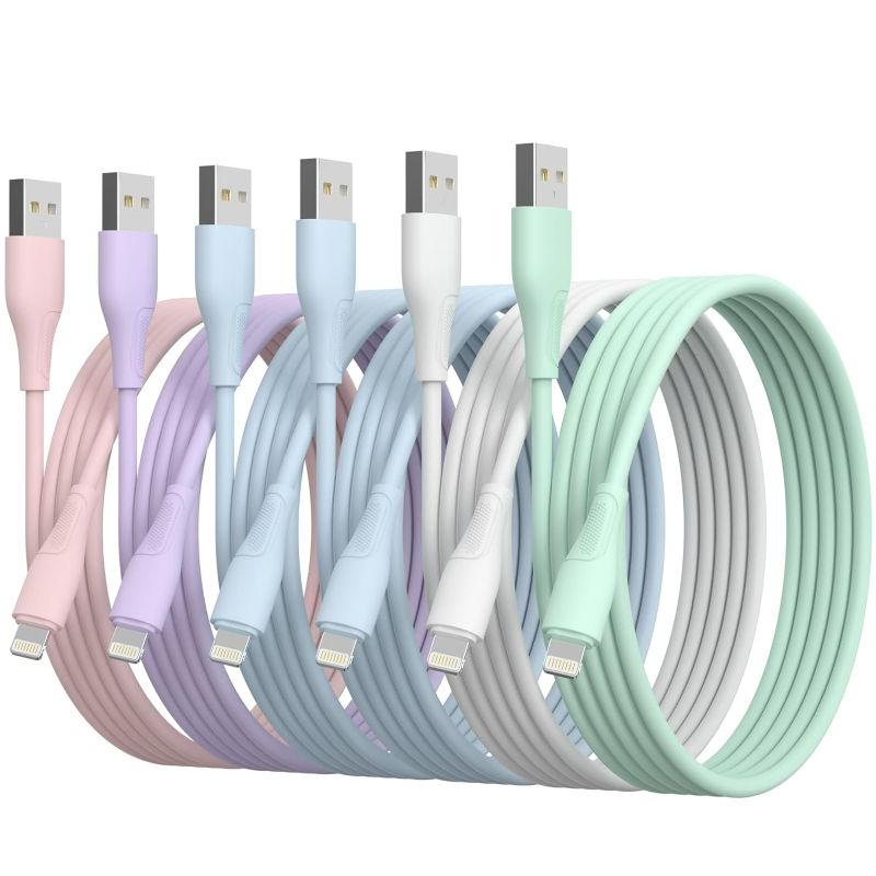 Photo 1 of 6Pack(3/3/6/6/6/10 FT) Original [Apple MFi Certified] iPhone Charger Fast Charging Lightning Cable iPhone Charger Cord Compatible with iPhone 14/13/12/11 Pro Max/XS MAX/XR/XS/X/8/7 Plus iPad AirPods