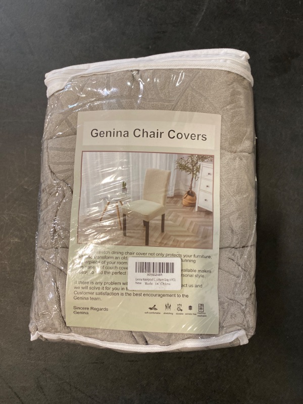 Photo 2 of Genina Waterproof Chair Covers for Dining Room 6 Pack Kitchen Chair covers Parson Dining Chair Slipcover,Khaki