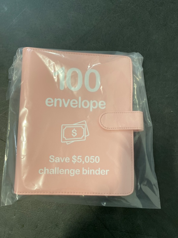 Photo 2 of 100 Envelopes Money Saving Challenge Binder with Reusable Laminated Tracker, Budget Book with Cash Envelopes, Easy and Fun Way to Save $5,050 (Pink)