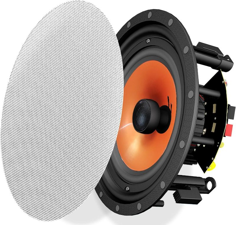 Photo 1 of Ceiling Speakers, One Piece 8" 120watt 2-Way in-Ceiling Surround Sound Speakers for Whole House Audio, HOM Theater,Indoor/Outdoor Placement - Bath, Kitchen, Covered Porches.8ohms